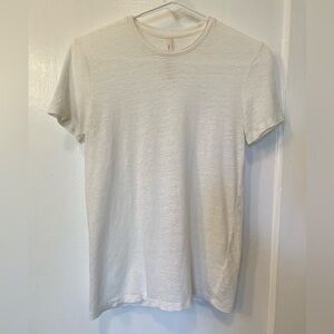 Aritzia The Group by Babaton Lagarde Linen T-Shirt Ivory Short Sleeve